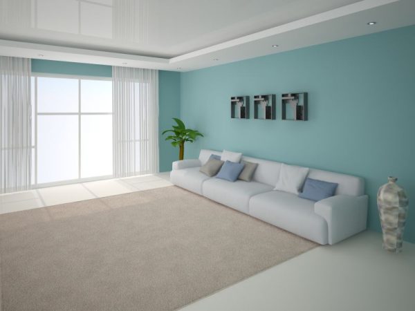 Contemporary living room with sofa.