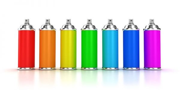 12853485 - illustration of a spraycan with a paint on a white background